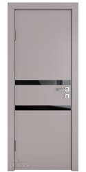 ШИ дверь DO-613 Серый бархат/стекло Черное