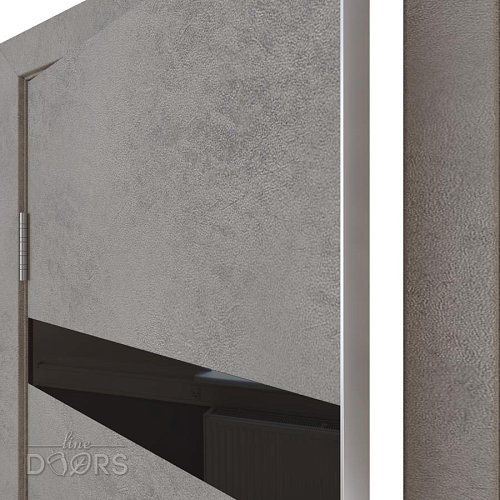 ШИ дверь DO-602 Бетон светлый/стекло Черное