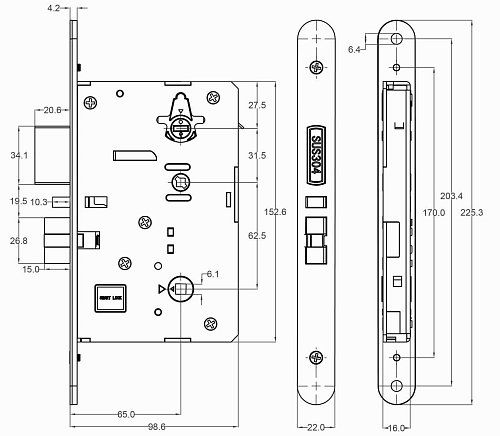 Электронный гостиничный замок HSU-9960-TH