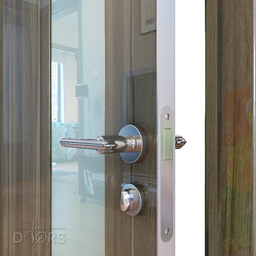 Дверь межкомнатная DO-504 Сосна глянец/стекло Белое