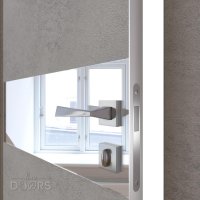 Дверь межкомнатная DO-509 Бетон светлый/Зеркало