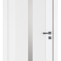 Дверь DO-PANNO Белый бархат/зеркало Сатин