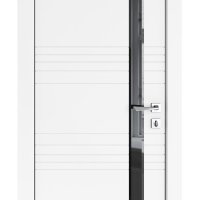 Дверь межкомнатная DO-514 Белый бархат/стекло Черное