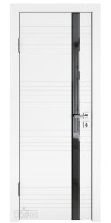 Дверь межкомнатная DO-514 Белый бархат/стекло Черное