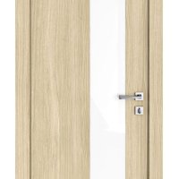 Дверь межкомнатная DO-504 Дуб светлый/стекло Белое