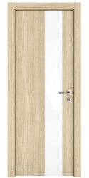 Дверь межкомнатная DO-504 Дуб светлый/стекло Белое