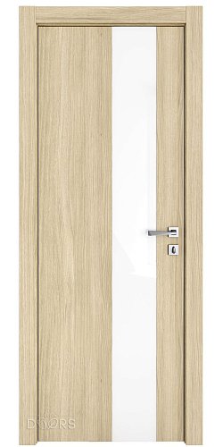 Дверь межкомнатная DO-504 Дуб светлый/стекло Белое