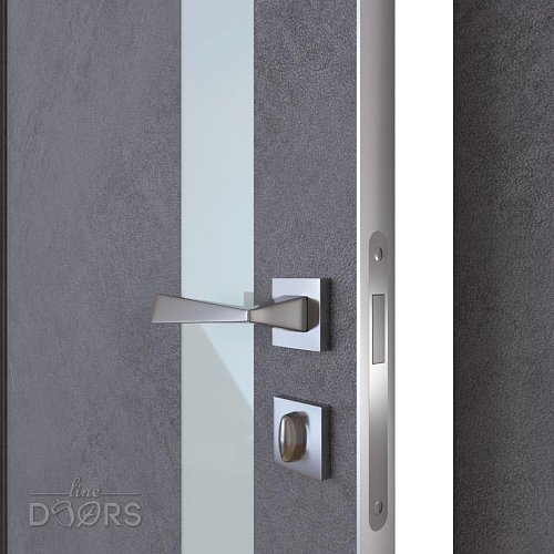 Дверь межкомнатная DO-507 Бетон темный/стекло Белое