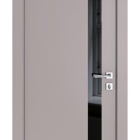 Дверь межкомнатная DO-507 Серый бархат/стекло Черное