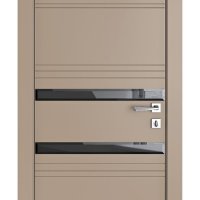 ШИ дверь DO-615 Латте софт/стекло Черное