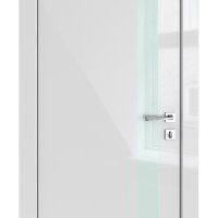 ШИ дверь DO-607 Серый глянец/стекло Белое