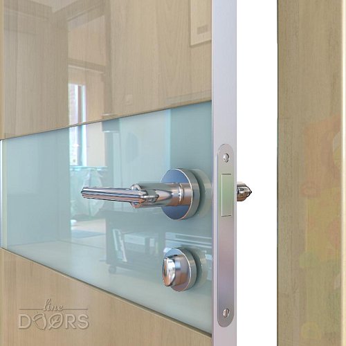 Дверь межкомнатная DO-509 Анегри светлый/стекло Белое