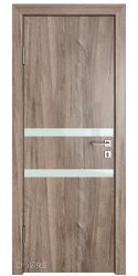 Дверь межкомнатная DO-513 Орех седой светлый/стекло Белое