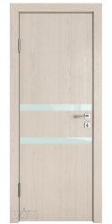 ШИ дверь DO-613 Ясень капучино/стекло Белое