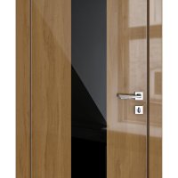 Дверь межкомнатная DO-510 Анегри темный/стекло Черное