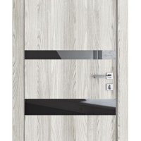 Дверь межкомнатная DO-512 Айс/стекло Черное