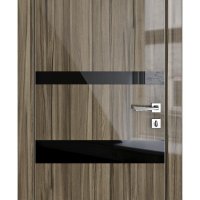 Дверь межкомнатная DO-512 Сосна глянец/стекло Черное