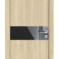 Дверь межкомнатная DO-509 Дуб светлый/стекло Черное