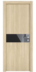 Дверь межкомнатная DO-509 Дуб светлый/стекло Черное