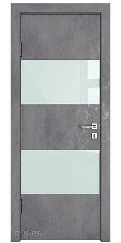 ШИ дверь DO-608 Бетон темный/стекло Белое