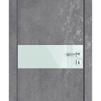 Дверь межкомнатная DO-509 Бетон темный/стекло Белое