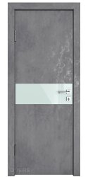 Дверь межкомнатная DO-509 Бетон темный/стекло Белое