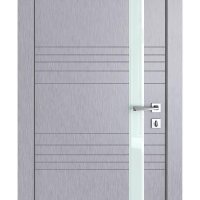 ШИ дверь DO-614 Металлик/стекло Белое