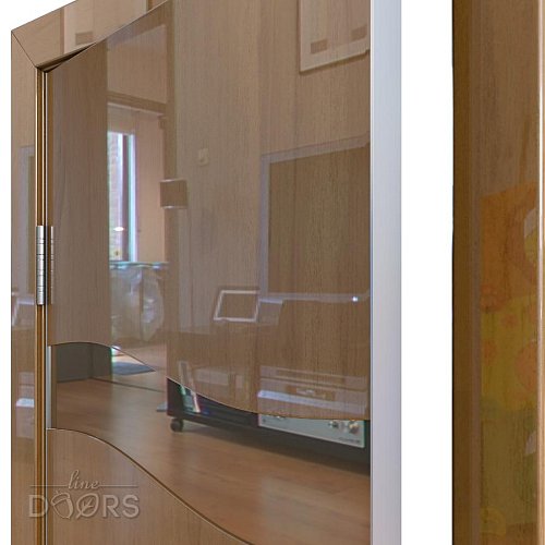 Дверь межкомнатная DO-503 Анегри темный/зеркало Бронза