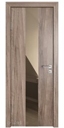Дверь межкомнатная DO-510 Орех седой светлый/зеркало Бронза