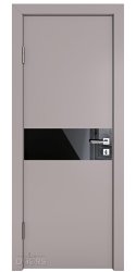 ШИ дверь DO-609 Серый бархат/стекло Черное