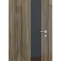 Дверь межкомнатная DO-504 Сосна глянец/стекло Черное