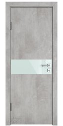 ШИ дверь DO-609 Бетон светлый/стекло Белое