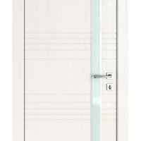 ШИ дверь DO-614 Белый ясень/стекло Белое