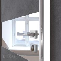 Дверь межкомнатная DO-501 Бетон темный/Зеркало