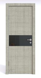 ШИ дверь DO-601 Серый дуб/стекло Черное