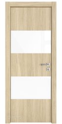 ШИ дверь DO-608 Дуб светлый/стекло Белое