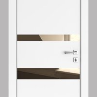 ШИ дверь DO-612 Белый бархат/зеркало Бронза