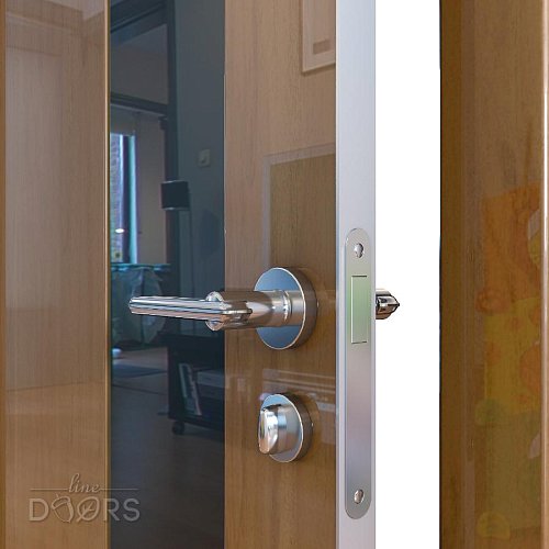 Дверь межкомнатная DO-504 Анегри темный/стекло Черное