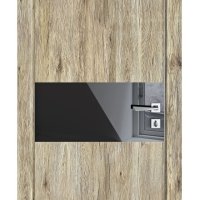 Дверь межкомнатная DO-501 Рустик натуральный/стекло Черное