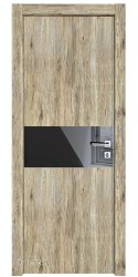 Дверь межкомнатная DO-501 Рустик натуральный/стекло Черное