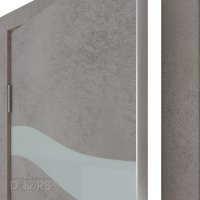 ШИ дверь DO-603 Бетон светлый/стекло Белое