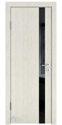 ШИ дверь DO-607 Белая лиственница/стекло Черное