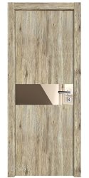 Дверь межкомнатная DO-509 Рустик натуральный/зеркало Бронза