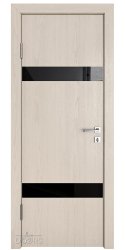 ШИ дверь DO-602 Ясень капучино/стекло Черное