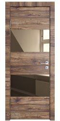 Дверь межкомнатная DO-508 Лофт темный/зеркало Бронза
