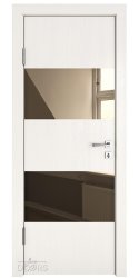 ШИ дверь DO-608 Белый ясень/зеркало Бронза