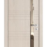 Дверь межкомнатная DO-514 Ясень капучино/зеркало Бронза