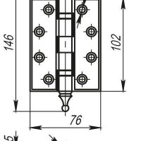Петля Armadillo (Армадилло) универсальная Castillo CL 500-A4 102x76x3,5 AS Античное серебро