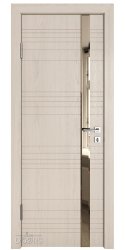 Дверь межкомнатная DO-514 Ясень капучино/зеркало Бронза