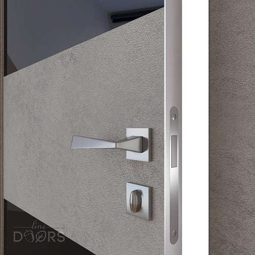 Дверь межкомнатная DO-508 Бетон светлый/стекло Черное